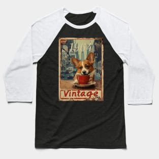 Vintage 1964 - 60 Year Old Corgi Dog Coffee NYC 60th Birthday Baseball T-Shirt